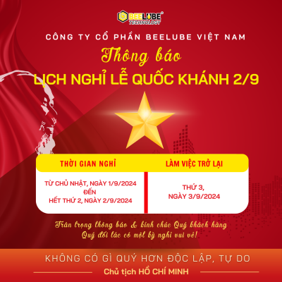 BEELUBE THÔNG BÁO NGHỈ LỄ QUỐC KHÁNH 2024