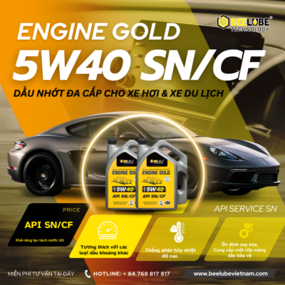 ENGINE GOLD 5W40 SN/CF SỨC MẠNH BẢO VỆ ĐỘNG CƠ ĐẲNG CẤP CHO XE HƠI HIỆN ĐẠI 2050 15