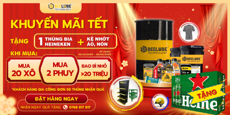 Nhớt xe máy 20W50 SG JASO MA2 BEELUBE KHUYEN MAI TET